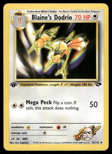 Blaine's Dodrio 32/132 - Gym Challenge (1st edition) beschikbaar voor biedingen