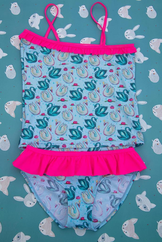 Tankini (bikini – badpak) Mim Pi zwanen Maat 146 ZGAN, Kinderen en Baby's, Kinderkleding | Kinder-zwemkleding, Zo goed als nieuw