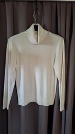 Pull à col roulé blanc pour femme taille L en peinture acryl, Enlèvement ou Envoi, Porté, Taille 42/44 (L), Blanc