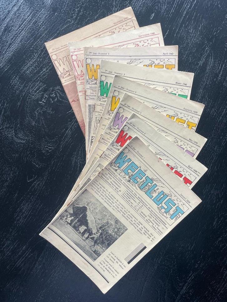 8 nrs. van 'Weetlust' (januari 1939 - november 1940), Boeken, Wetenschap, Gelezen, Natuurwetenschap, Ophalen of Verzenden