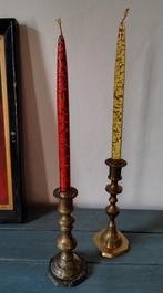 2 vintage lucite kaarsen met bladgoud, Ophalen of Verzenden