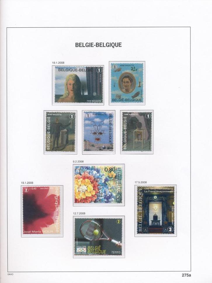 Jaar 2008 België supplement 1b, op gratis DAVO Luxe, Postzegels en Munten, Postzegels | Europa | België, Postfris, Postfris, Ophalen of Verzenden