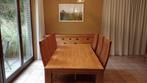 Teakhouten meubelset Buffet + tafel + 6 stapelstoelen, Huis en Inrichting, Ophalen, Gebruikt, Teakhout, Met deur(en)
