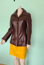 vintage leren jas, Kleding | Dames, Bruin, Alcodin, Ophalen of Verzenden, Maat 36 (S)