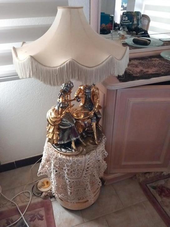 Capodimonte Zanotto Domenico porseleinen lamp – 24K goud & p, Antiek en Kunst, Antiek | Verlichting, Ophalen