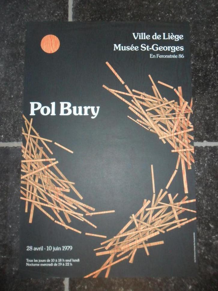 Affiche Litho de Pol Bury (Haine St Pierre 1922-Paris 2005), Antiek en Kunst, Kunst | Litho's en Zeefdrukken, Ophalen of Verzenden