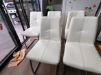 In prijs verlaagd! Moet zsm weg ! Eetkamerstoelen, Huis en Inrichting, Stoelen, Ophalen, Gebruikt, Wit, Leer