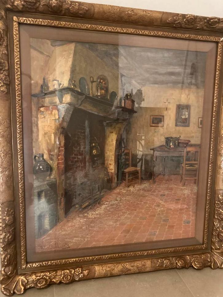 Olieverfschilderij - Pieter Stobbaerts, Antiek en Kunst, Kunst | Schilderijen | Klassiek, Ophalen