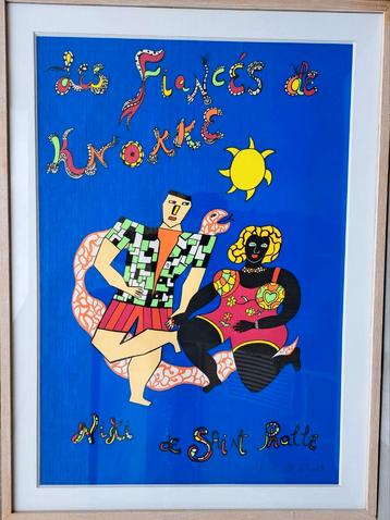 NIKI DE SAINT-PHALLE "Les fiancés de Knokke" zeefdruk  beschikbaar voor biedingen