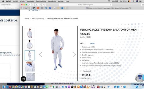 PBT Schermvest & Broek  FIE 800 N, Sport en Fitness, Vechtsporten en Zelfverdediging, Zo goed als nieuw, Overige, Vechtsportkleding