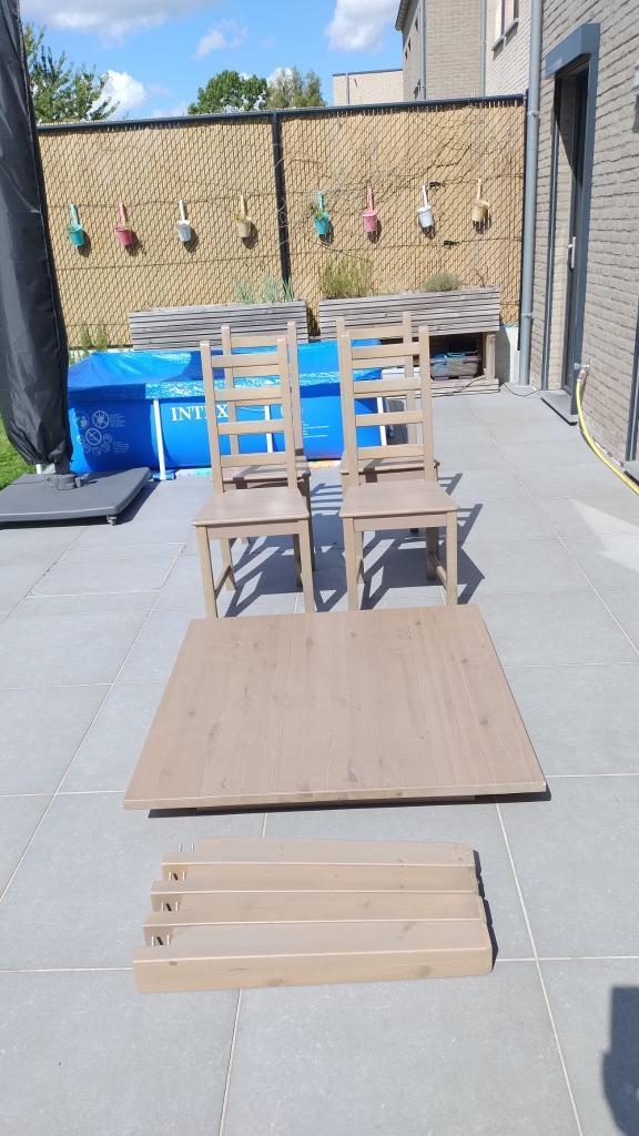Vierkante tafel met 4 stoelen ikea, Huis en Inrichting, Tafels | Eettafels, Gebruikt, 100 tot 150 cm, 100 tot 150 cm, Vier personen