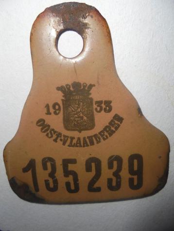 plaque fiscale 1933 plaque vélo Flandre orientale emaillee, Enlèvement ou Envoi, Utilisé