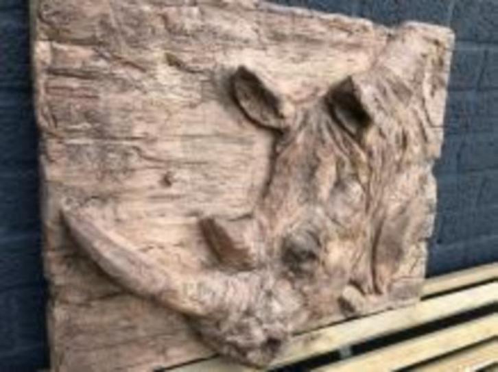 muurdecoratie , neushoorn, Antiek en Kunst, Curiosa en Brocante, Ophalen of Verzenden