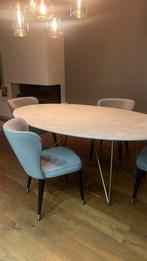 set van 6 stijlvolle fluwelen stoelen, merk Westwing, Huis en Inrichting, Ophalen, Gebruikt, Metaal, Grijs