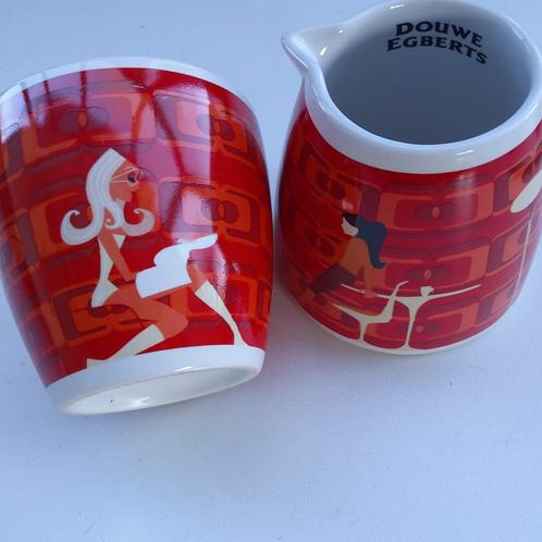 Retro siiker- en melkkan. Douwe Egberts, Huis en Inrichting, Keuken | Servies, Zo goed als nieuw, Ophalen of Verzenden