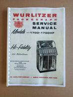 Service Manual: Wurlitzer 1700 (1954) jukebox nieuw !!, Verzamelen, Automaten | Jukeboxen, Verzenden, Wurlitzer