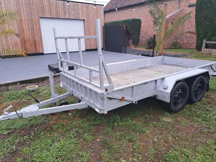 Lage dubbelasser (3.25 x 1.50), Auto diversen, Aanhangers en Bagagewagens, Gebruikt, Ophalen