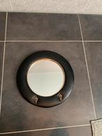 Ronde vintage retro spiegel met haakjes, Antiek en Kunst, Ophalen, Rond