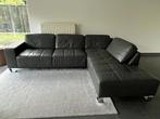 Antraciet lederen hoeksalon - 50€, Ophalen, Gebruikt