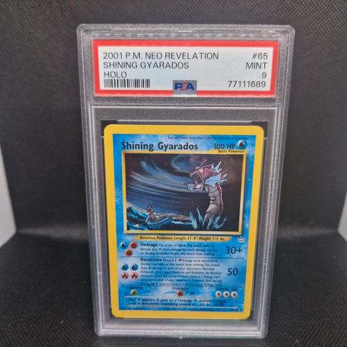 Shining Gyarados Holo Neo Revelation PSA 9, Hobby en Vrije tijd, Verzamelkaartspellen | Pokémon, Zo goed als nieuw, Ophalen of Verzenden