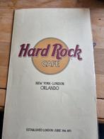 Vintage menukaart hard rock cafe Orlando, Comme neuf, Enlèvement ou Envoi