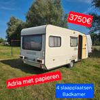 Caravan adria papieren 4 slaapplaatsen Badkamer tent camping, Rondzit, Bedrijf, 750 - 1000 kg, Adria