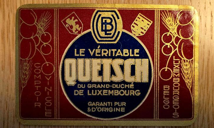 Quetsch Grand Duché du Luxembourg  Etiquette - Label 126, Collections, Marques de bière, Autres types, Enlèvement ou Envoi