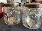 Confituur potjes met verzilverde deksel, fijn geschenk!, Ophalen of Verzenden, Zo goed als nieuw, Glas, Pot, Bus of Blik