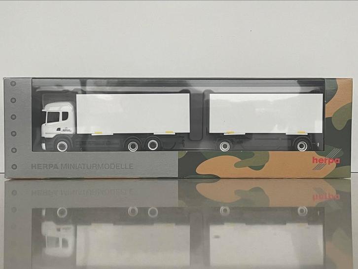 Herpa Scania afzetbakken combinatie 1/87, Hobby en Vrije tijd, Modelauto's | 1:87, Zo goed als nieuw, Bus of Vrachtwagen, Herpa