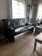 2 sofa’s in leer(grijs), Rechte bank, Gebruikt, Leer, Ophalen