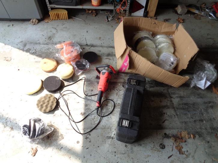 grote poliermachine met toebehoren zonder poetsmiddelen, Auto diversen, Onderhoudsmiddelen, Ophalen