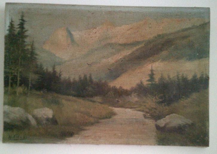 Paysage montagneux, Antiquités & Art, Art | Peinture | Classique, Enlèvement