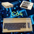 Commodore 64 met diskdrive, datasette, 2 joysticks, software, Computers en Software, Vintage Computers, Ophalen