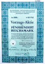 Origineel aandeel Reichswerke "Hermann Göring" 1939, Verzamelen, Ophalen of Verzenden, Overige typen