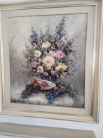 Bloemen schilderij van peter brouwer met certificaat, Ophalen, Schilderij