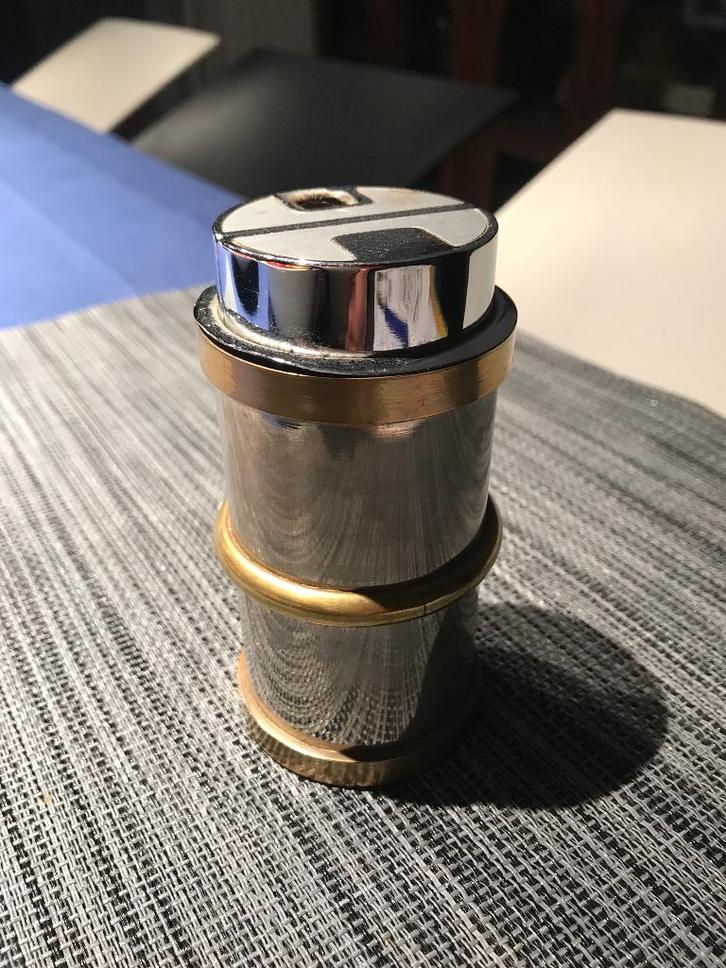 Ancien briquet de table en métal des années fin 70, début 80, Verzamelen, Rookartikelen, Aanstekers en Luciferdoosjes, Gebruikt
