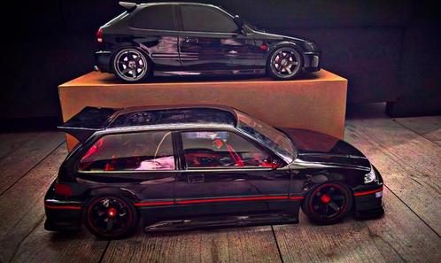 Uniek Honda ek9 en EE9 Tamiya tt02, Hobby en Vrije tijd, Modelauto's | 1:5 tot 1:12, Zo goed als nieuw, Auto, Ophalen of Verzenden