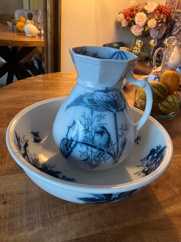 Lampetstel schenkkan schaal Sphinx Petrus Regout Maastricht, Antiek en Kunst, Antiek | Keramiek en Aardewerk, Ophalen of Verzenden