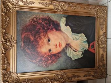 Antiek schilderij in sierlijke vergulde lijst – klassiek por beschikbaar voor biedingen