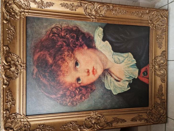 Antiek schilderij in sierlijke vergulde lijst – klassiek por, Antiek en Kunst, Kunst | Schilderijen | Klassiek, Ophalen of Verzenden