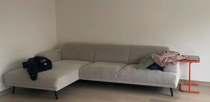 Hoekbank met Chaise Longue Links - Naturel Melange, Huis en Inrichting, Zetels | Zetels en Chaises Longues, Zo goed als nieuw