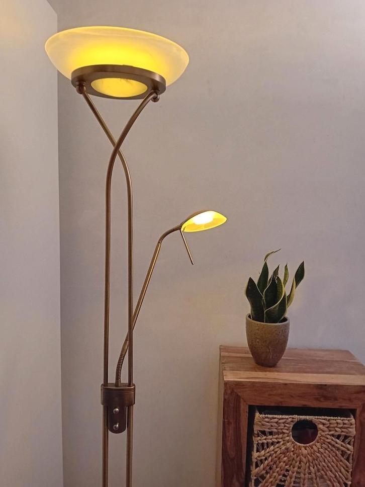 Staande lamp, Maison & Meubles, Lampes | Lampadaires, Comme neuf, 150 à 200 cm, Verre, Métal, Enlèvement