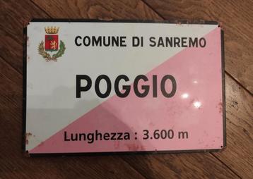 Metalen fietsplaat van Poggio di San Remo. Gloednieuw. beschikbaar voor biedingen