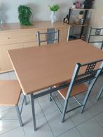 Rotanstoel tafel en vier stoelen en  clubzetel  salontafel, Gebruikt, Ophalen, Stoel(en)