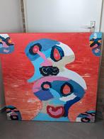 Prachtig groot schilderij van D'Haese100cm x 100cm, Antiek en Kunst, Kunst | Schilderijen | Abstract, Ophalen