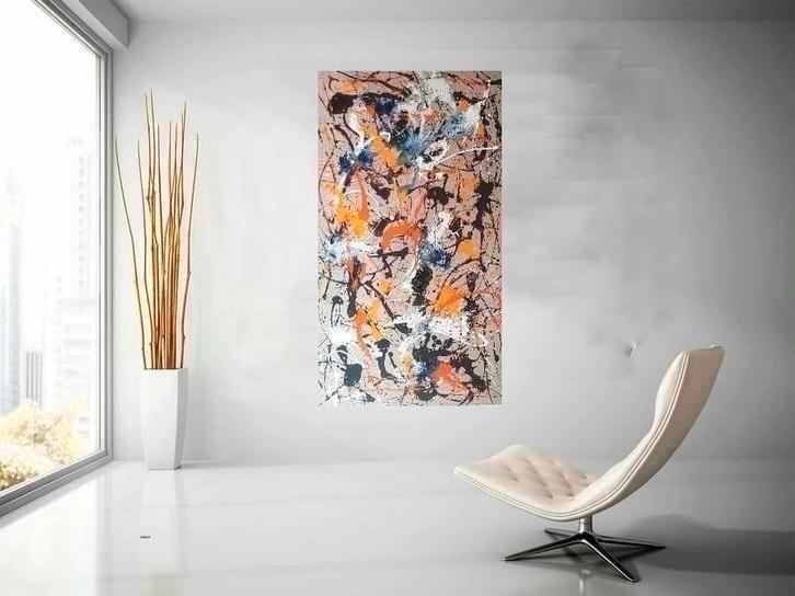 Life goes on Werk in Jackson Pollock-stijl, Antiek en Kunst, Kunst | Schilderijen | Modern, Ophalen