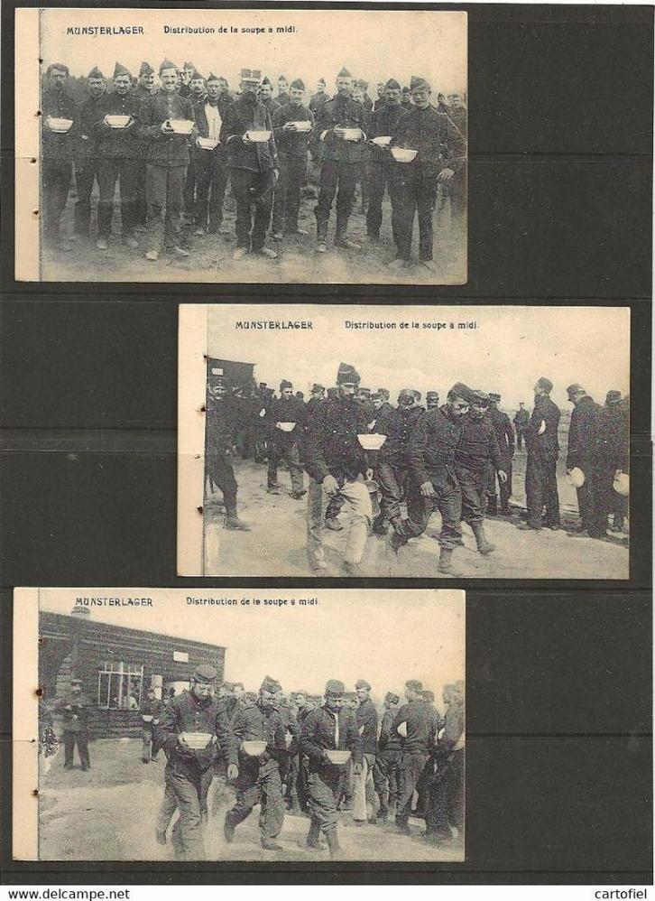 Oorlog-Krijgsgevangenenkamp-Munster-Lager-3oude zichtkaarten, Verzamelen, Militaria | Algemeen, Overige soorten, Foto of Poster