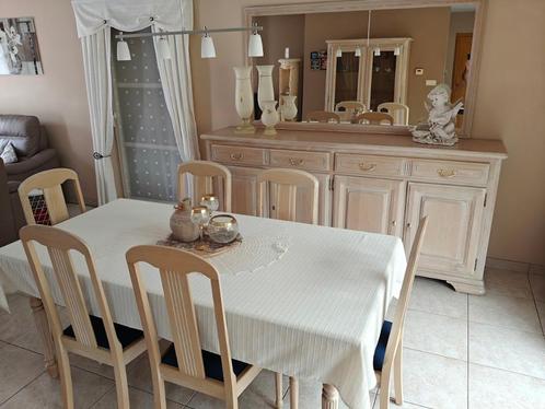 eetplaats + spiegel, Huis en Inrichting, Complete eetkamers, Gebruikt, 4 tot 6 stoelen, Ophalen