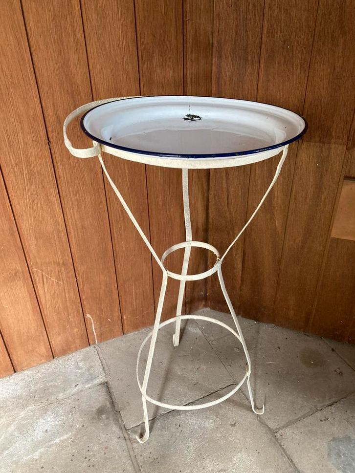 antieke staander en schaal ziekenhuis, Huis en Inrichting, Tafels | Statafels, Zo goed als nieuw, Ophalen
