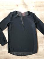 Doorschijnende zwarte blouse maat 34, Comme neuf, Jacqueline de Jong, Noir, Taille 34 (XS) ou plus petite
